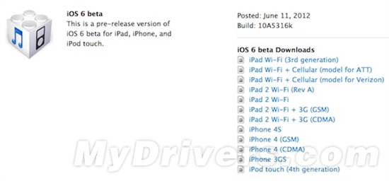 iOS 6.0֧O:ŗ״iPadc3iPod
