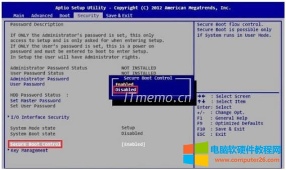 Security--Secure Boot Control--xDisabledȻF10 ˳