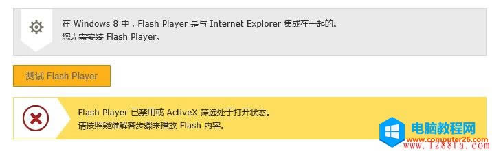 Windows8.1 Flash Player ʹòˣFlash Player ѽû ActiveX ɸѡڴ״̬վ