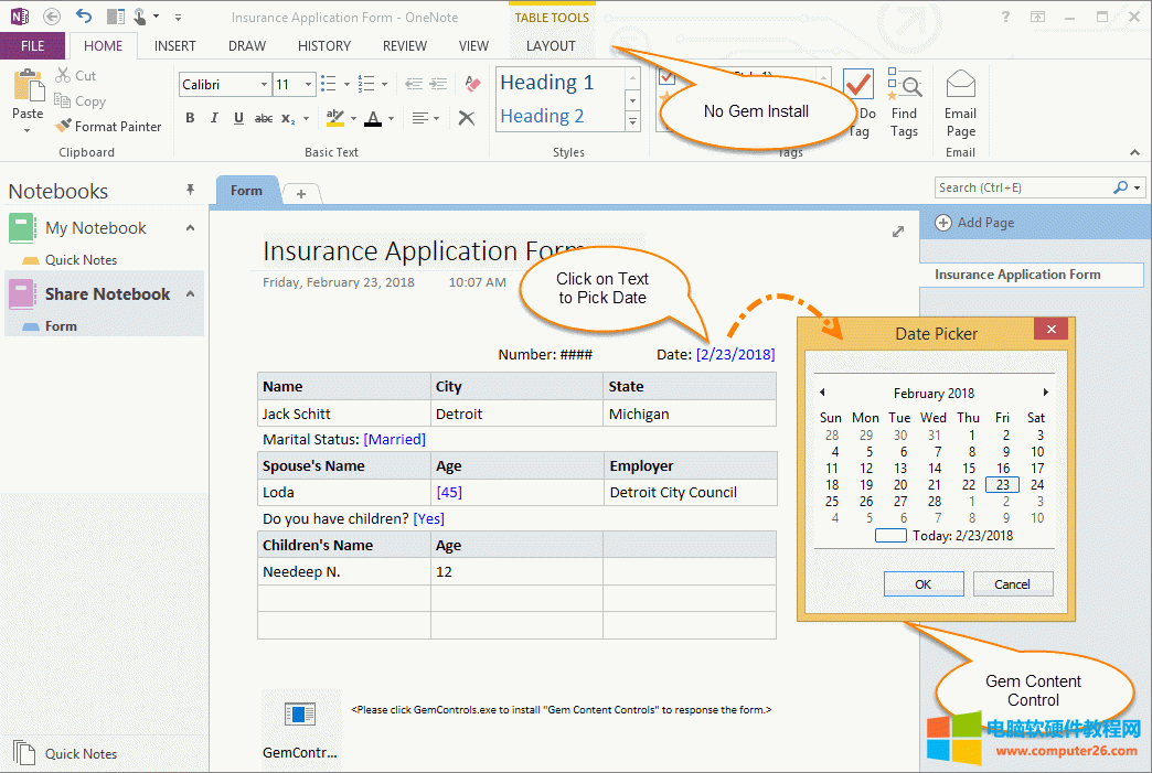 δװ Gem £ʹݿؼд OneNote 