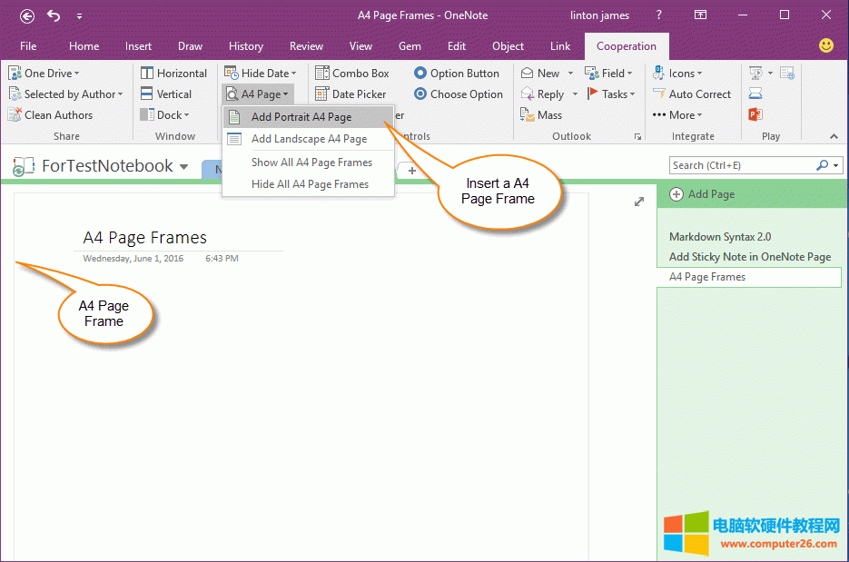  OneNote ҳ A4 ֽſ