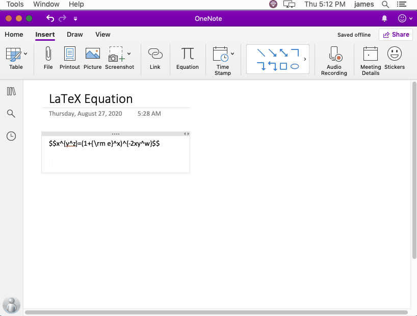 ҳи LaTeX ʽͼƬʽ Mac OneNote 