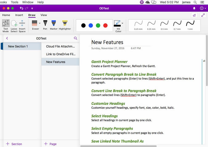 ʹ䱦˵ Gem Menu for Mac OneNote ڱ OneNote ҳ档