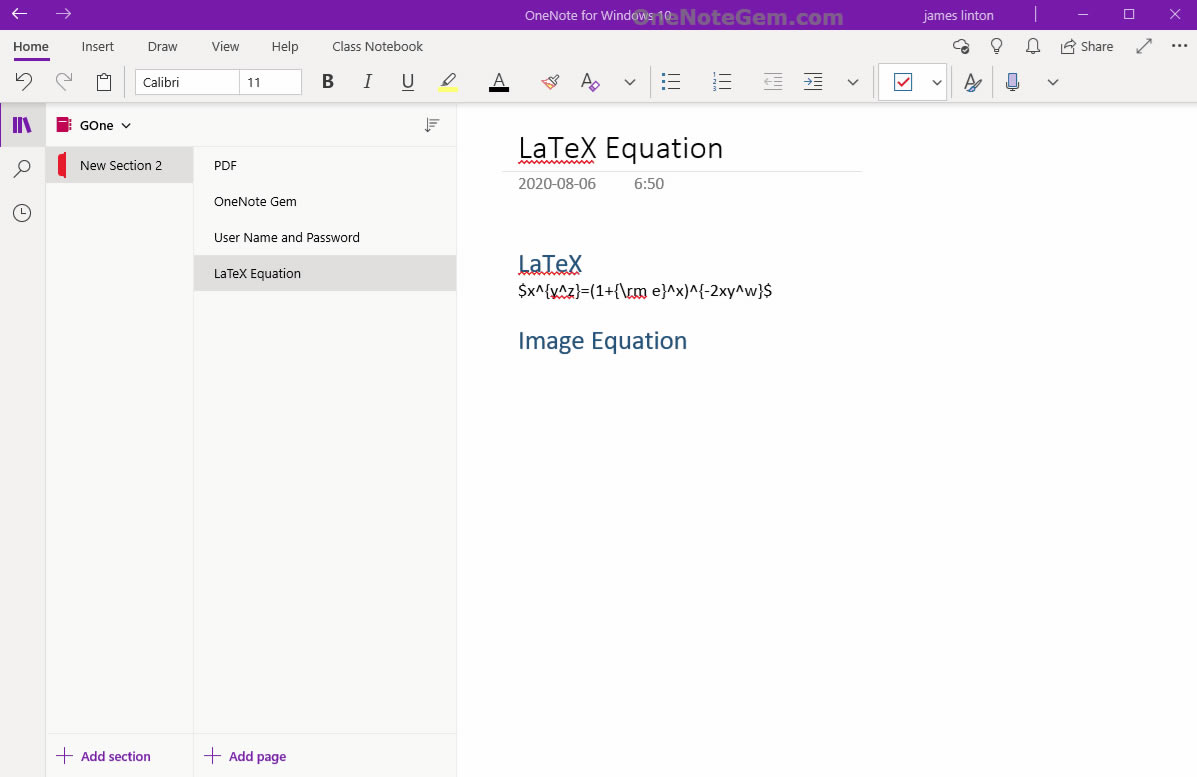 θLaTeXʽͼƬʽ OneNote 