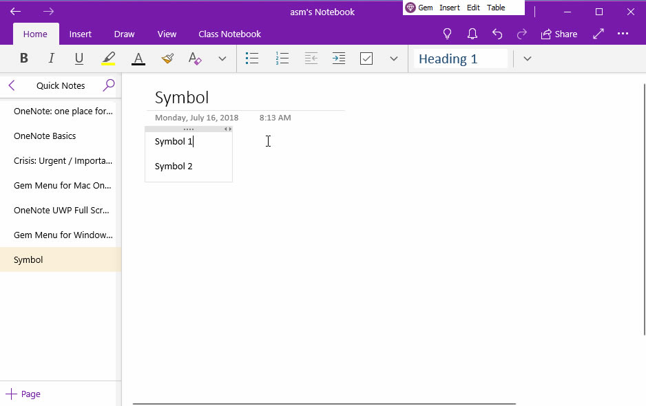 ʹ䱦˵ Gem Menu for OneNote UWP Ӽûеķŵ OneNote for Windows 10 