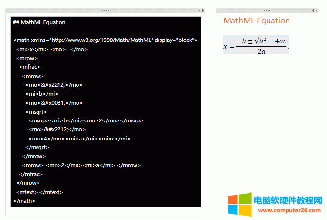 Markdown MathML ʽ