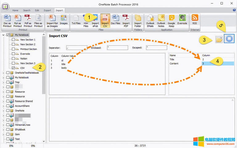 ͨ CSV ļ뵽 OneNote 