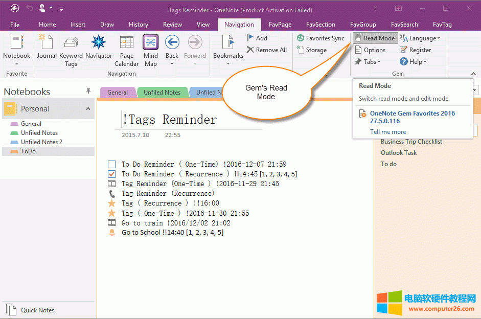 OneNote Gem – Favorites ṩĶģʽԽֹʹü롣