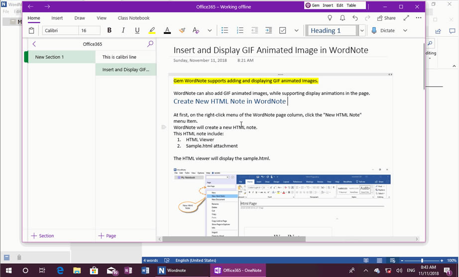 OneNote for Windows 10ݵWordNote