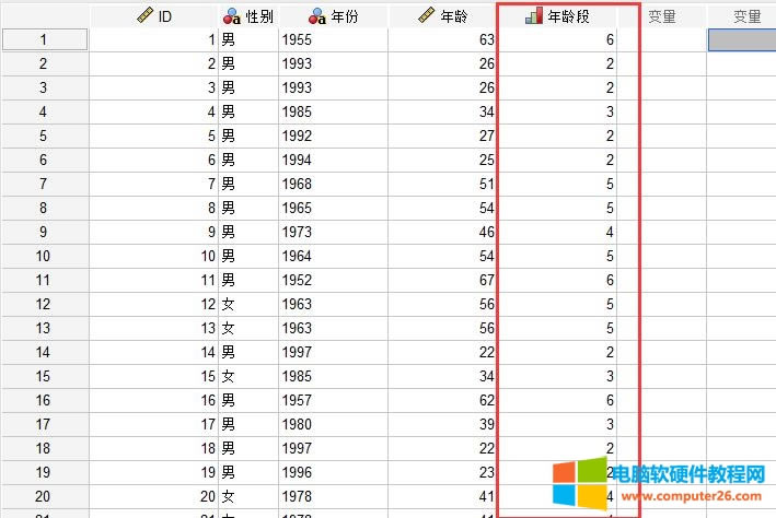 分箱结果