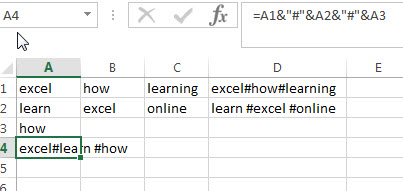 ExcelνԪݺϲΪһضŷ
