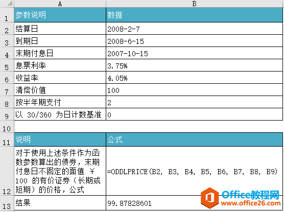 Excel ODDLPRICE  ʹͼĽ̳