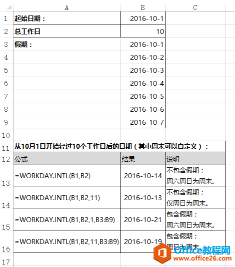 Excel WORKDAY.INTL  ʹðͼĽ̳