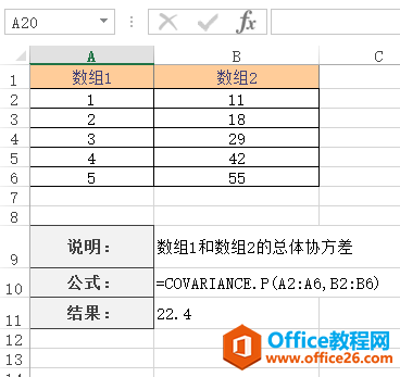 Excel COVARIANCE.P  ʹðͼĽ̳