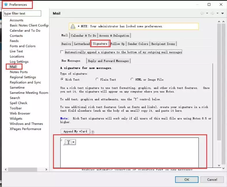 IBM notes ǩsignature
