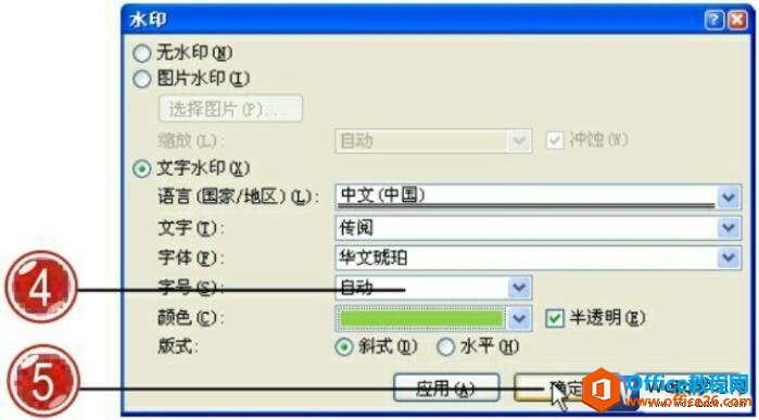 word2007ѡˮӡɫ