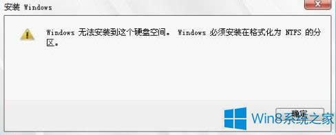 Win8ϵͳʾWindows밲װڸʽΪntfsķν